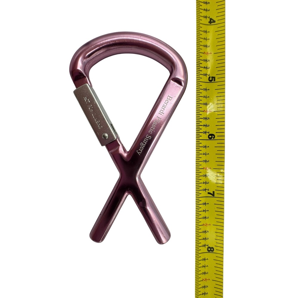 Pink Breast Cancer Awareness Ribbon Carabiner Clip Berardi Surgery Keyring